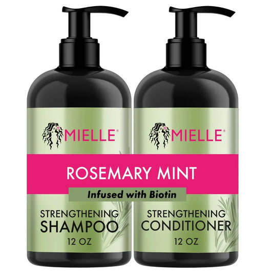 Mielle Organics Shampoo + Conditioner Combo Pack - Rosemary Mint - 24 fl oz: Moisturizing, Textured Hair, Liquid Form