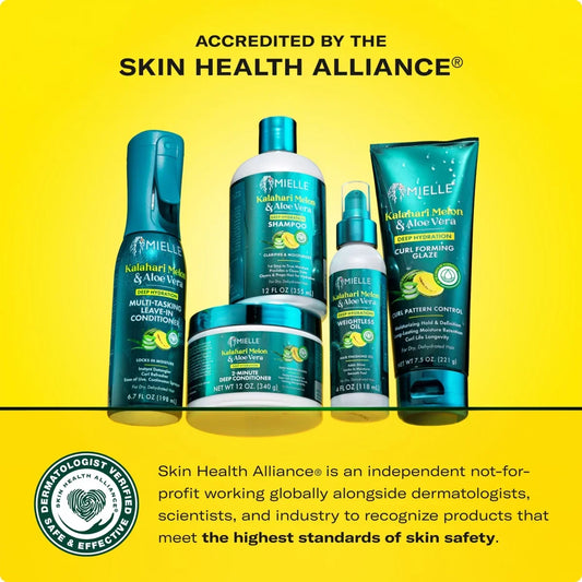 Mielle Organics Kalahari Melon & Aloe Vera Deep Hydration Multi-Tasking Leave-In Conditioner - 6.7 fl oz: Cream, Daily Use