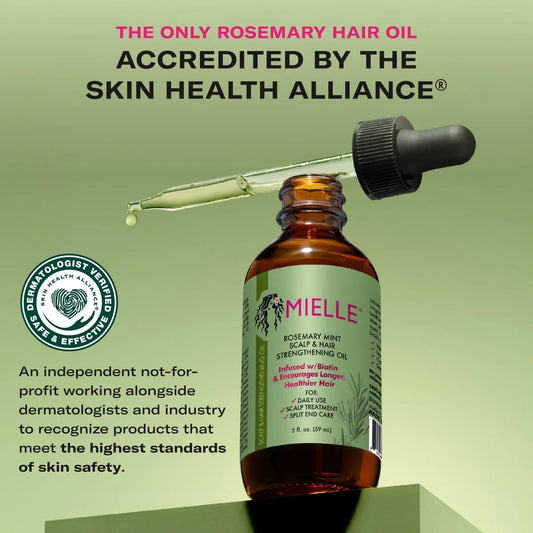 Mielle Organics Rosemary Mint 12 fl oz Strengthening Shampoo + 2 fl oz Scalp & Strengthening Hair Oil